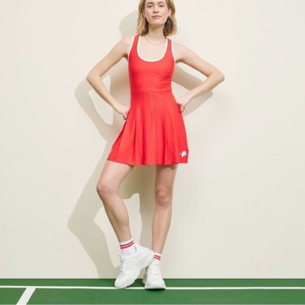 Prince Red Athletic Tank Dress with White Trim
